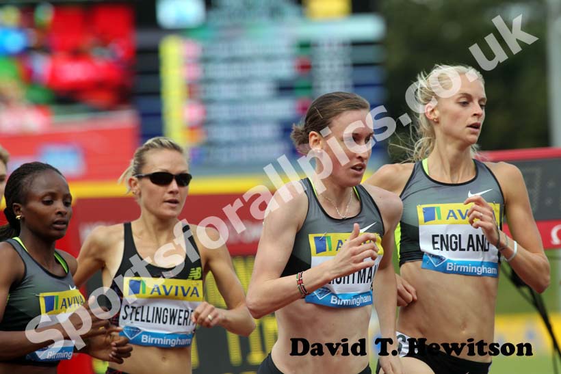 Laura Weightman and Hannah England in the 1500 metres, 2012 Samsung Diamond League, Birmingham.